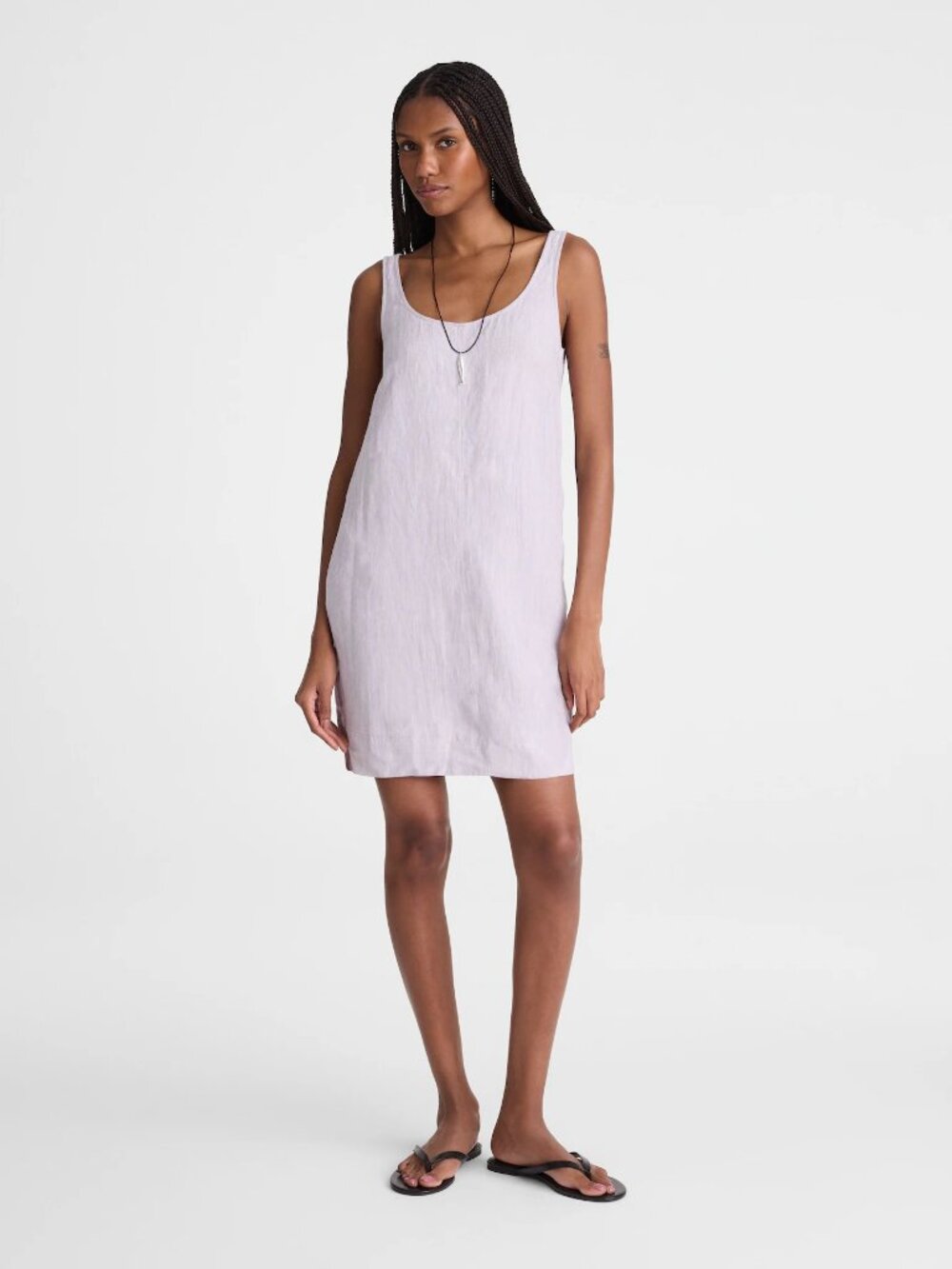 NWT Madewell 100% Linen Mini Shift Dress Lavender XS